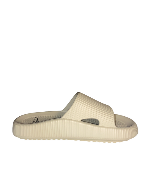 beige arch support slippers side view